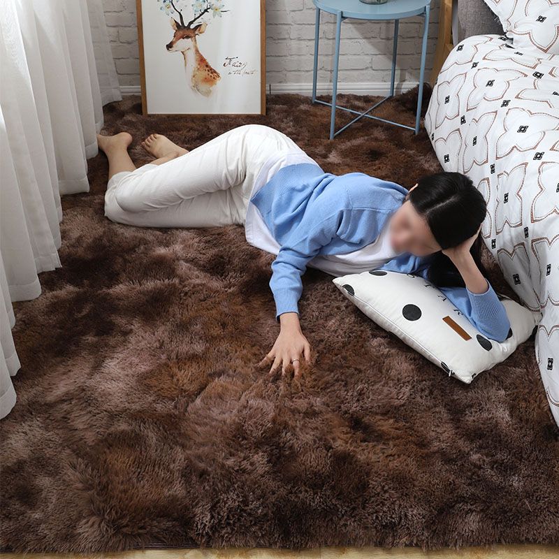 Fancy Plush Area Rug Tie-Dye Pattern Polyester Area Carpet Non-Slip Backing Rug for Bedroom