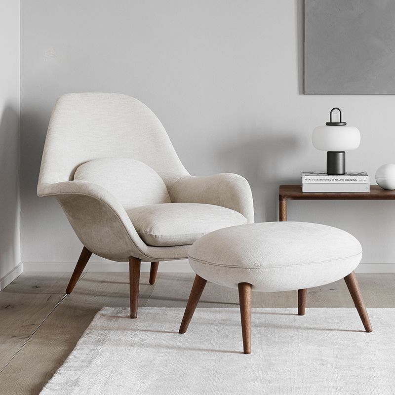 Modern Style Dining Chair Linen Parsons Arm Chair for Living Room