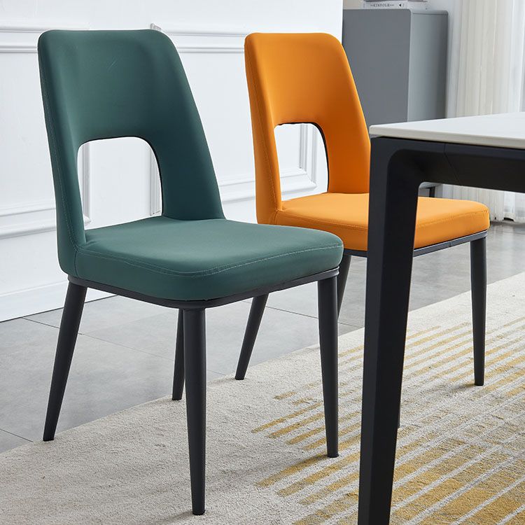 Sillas de comedor industriales de metal, respaldo abierto sin brazos, silla lateral para uso doméstico
