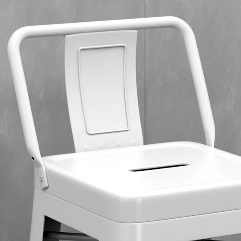 Modern Armless Square Bar Chair Low Back Bar Stool with Metal Legs