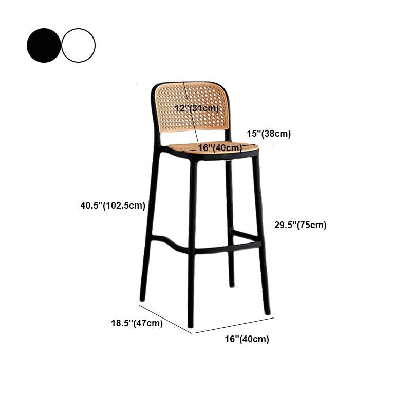 Scandinavian Plastic Bar Stool Footrest Armless Bar Stool for Living Room