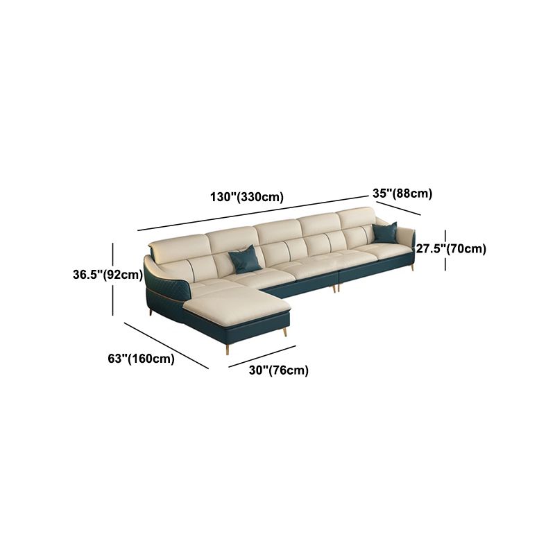 Glam Style Sofa Bed with Padded Leather and White Upholstery Sofa