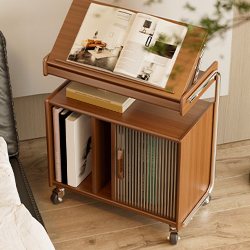 Mid Century Modern Side Table Double Tier Wood Accent Side Table with Shelf