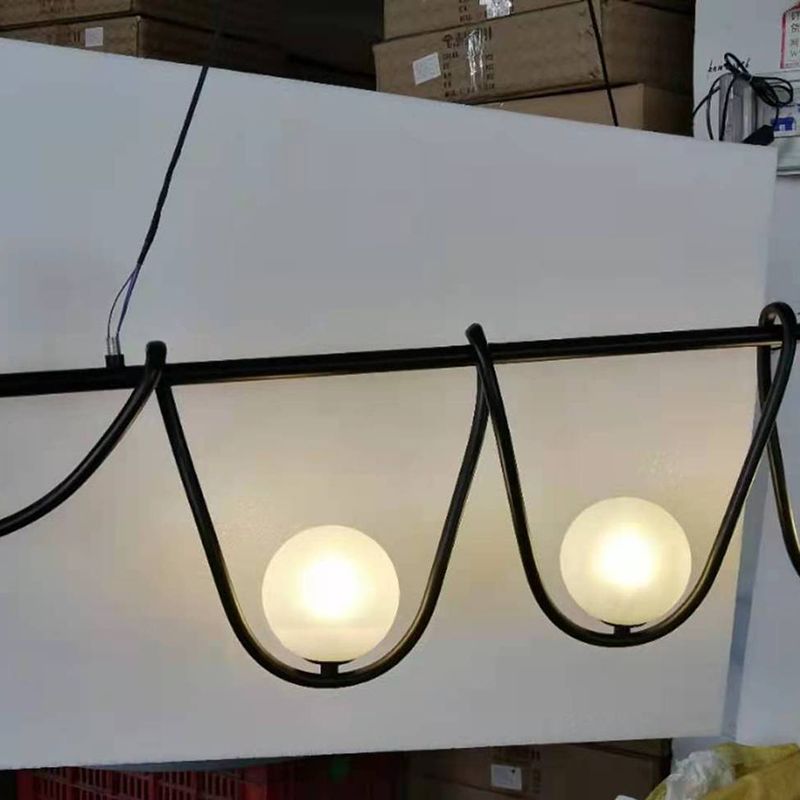 Luci moderne del cilindro del cilindro in globo del lampadario 4 illuminazione in metallo