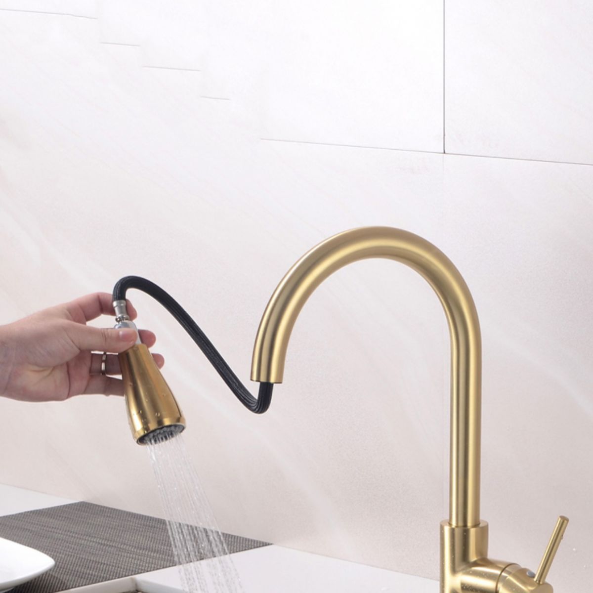 Contemporary Spray Kitchen Faucet Pulldown Sprayer Bridge Faucet