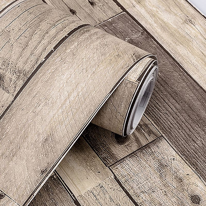Adhesive Repurposed Wood Wallpaper Removable Industrial Kitchen Wall Decor, 19.4-sq ft