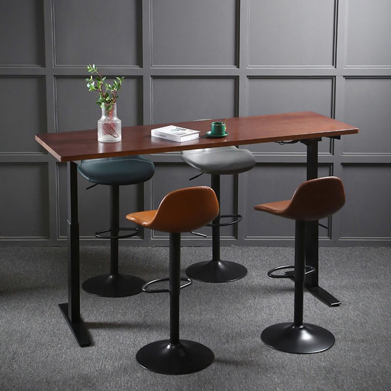 Industrial Style Wood Top Counter Table Liftable Bar Table for Coffee Shop