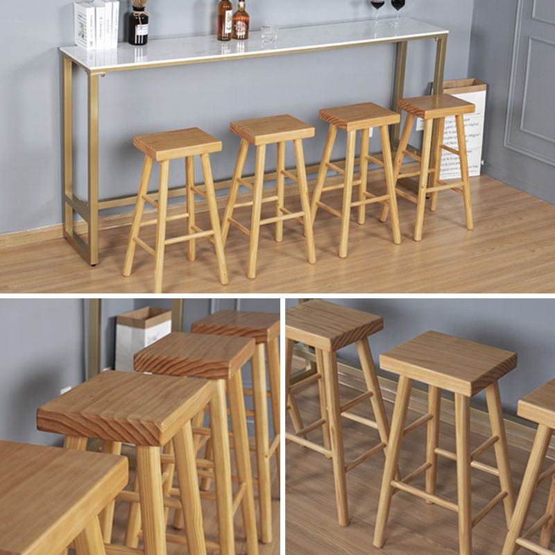 Glam Style Rectangle Bar Table 1/2/5 Pieces Faux Marble Counter Table for Indoor