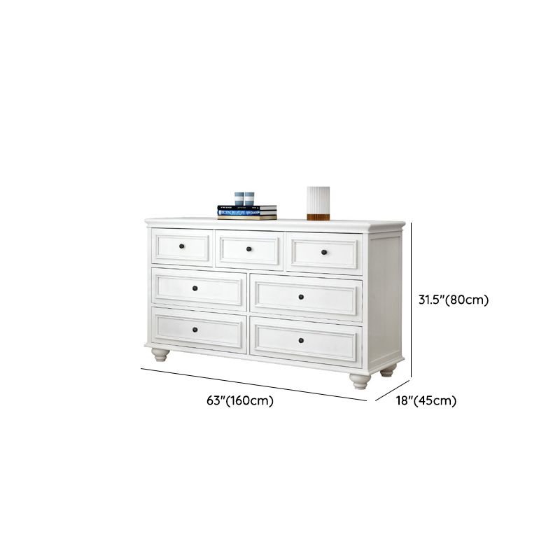 Modern Wood White Storage Chest with Soft-Close Drawers for Home