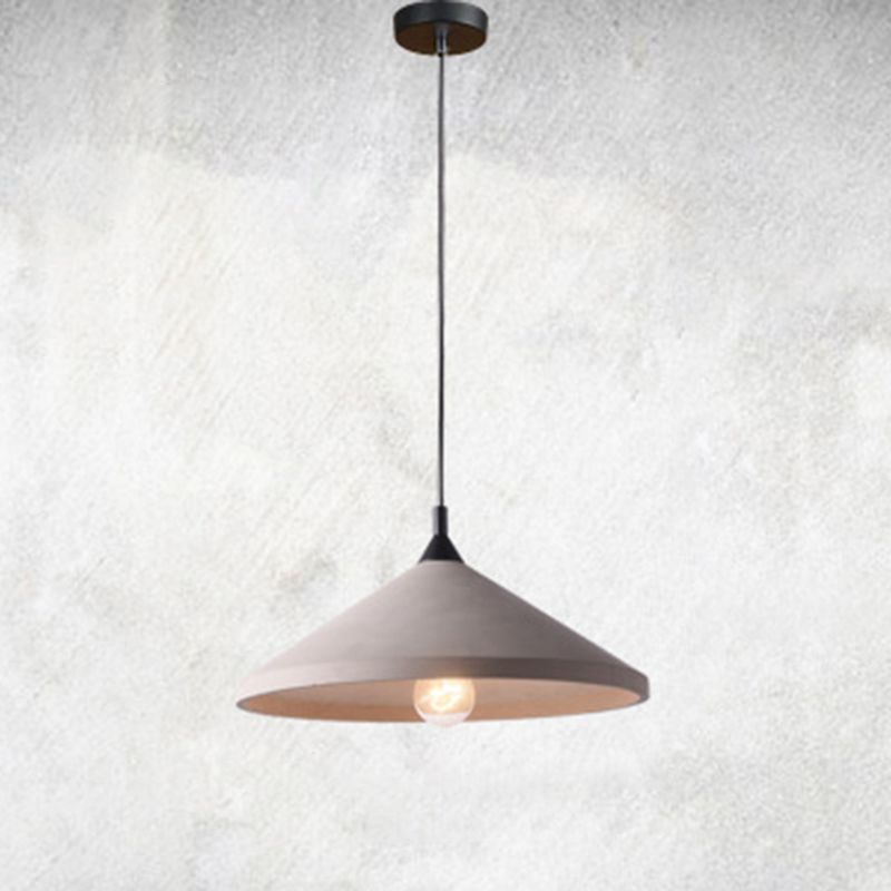 Cone gris ciment hanging léger style vintage Creative 1-Light Pendentif pour le restaurant du café