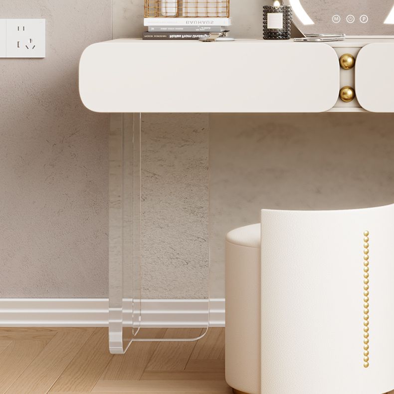 13.77" Wide Make-up Vanity White Makeup Vanity Desk Table with 2/6 Drawers