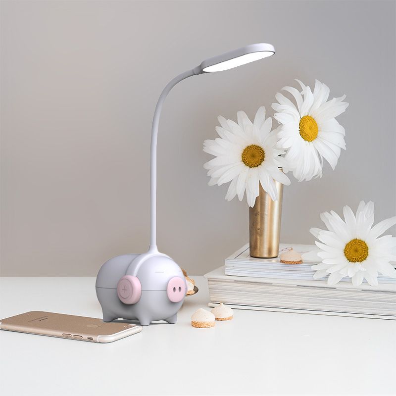 Piggy Kindergarten LED Bureau Light 1 Head Animal Reading Light with Flexible Goosenk