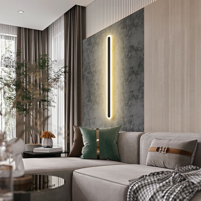 Long Strip Shade Wall Lighting Modern Nordic Style Metal 1 Light Sconce Lamp