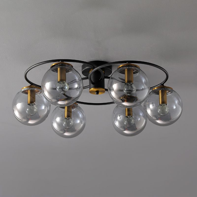 Modern Style Spherical Shape Ceiling Light Glass Multi Light Ceiling Light for Restaurant