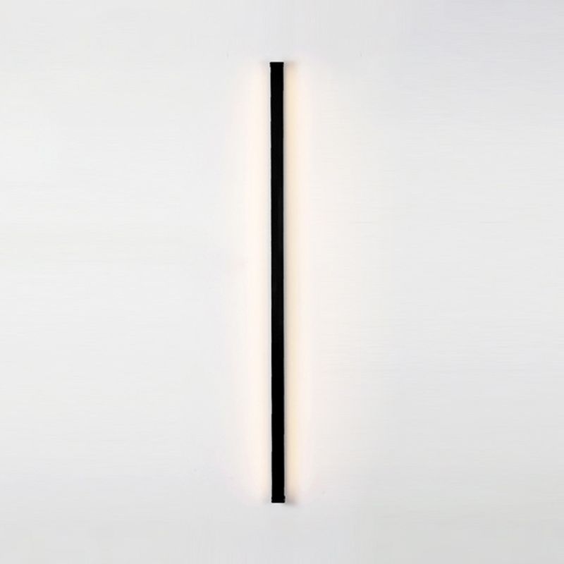 Black Rectangular Wall Light Sconces Modern Style Aluminum 1-Light Wall Lamps