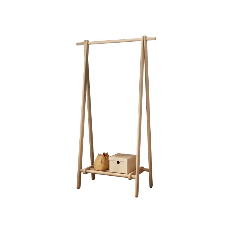 Contemporary Coat Hanger Solid Ash Wood Shelve Design Coat Rack for Living Room