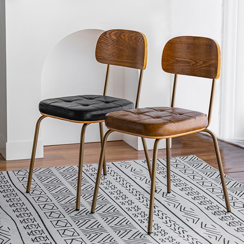 Upholstered Industrial Dining Chair Metal Dining Room Kitchen Chair