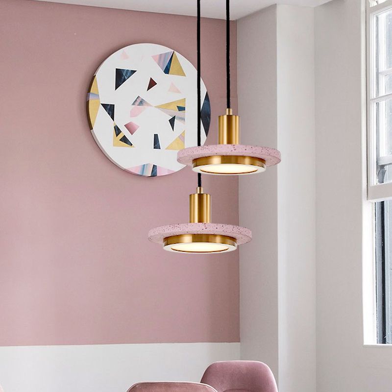 Terrazzo Hanging Light Nordic Pendent Lighting Fixture for Sitting Room