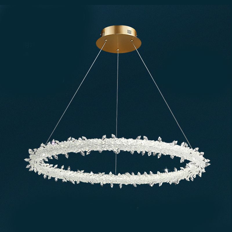 Ring Modern Chandeliers K9 Crystal LED Chandelier Lighting Fixtures for Living Room