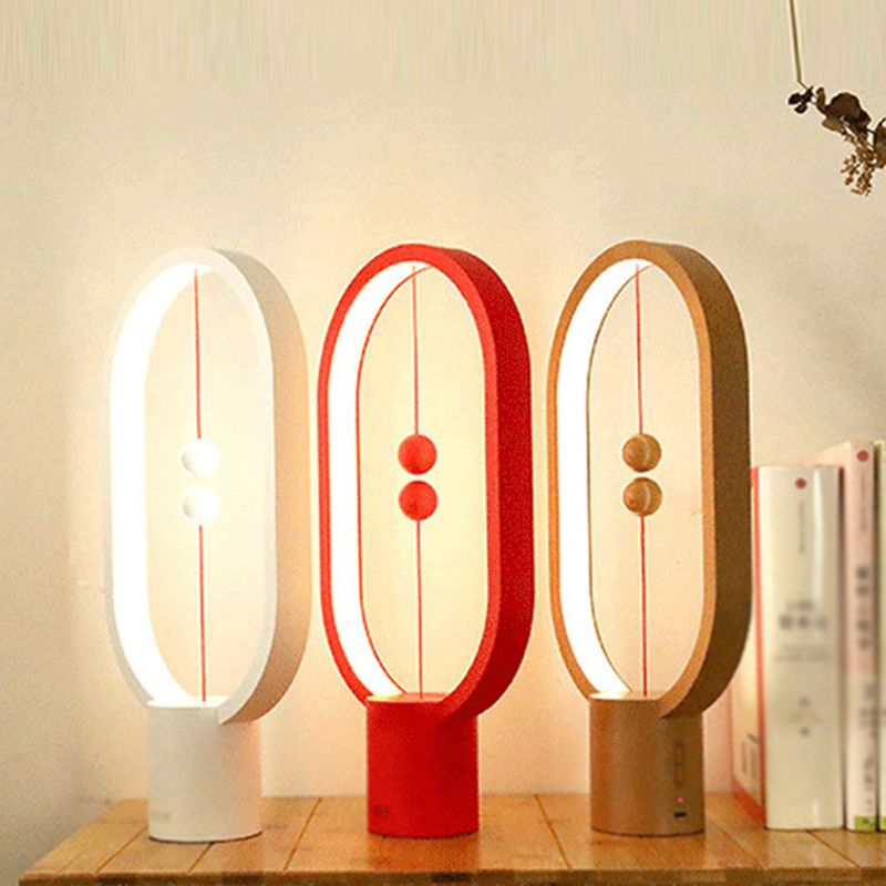 Macaroon Plastic Table Light 1-Light Bedroom LED Nightstand Lamp with Touch Switch