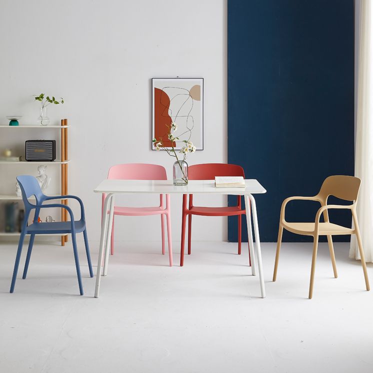 Plastic Stackable Dining Chair Contemporary Design Multicolor Arm Chair