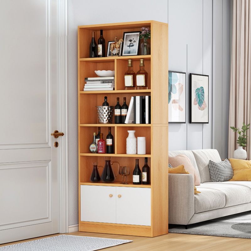Contemporary Wooden Cabinet with Shelves Rectangle Storage Cabinet