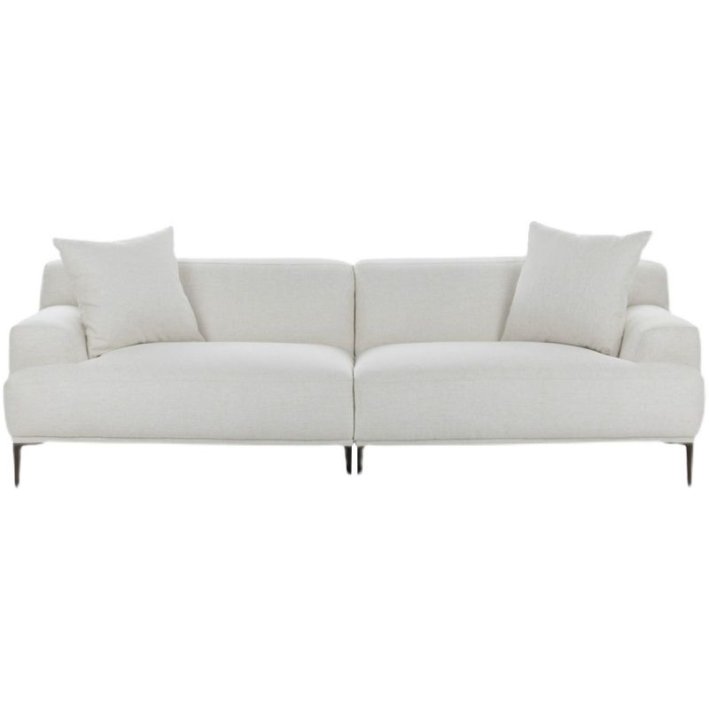Living Room Contemporary White Standard Recessed Arm Stationary Sofa