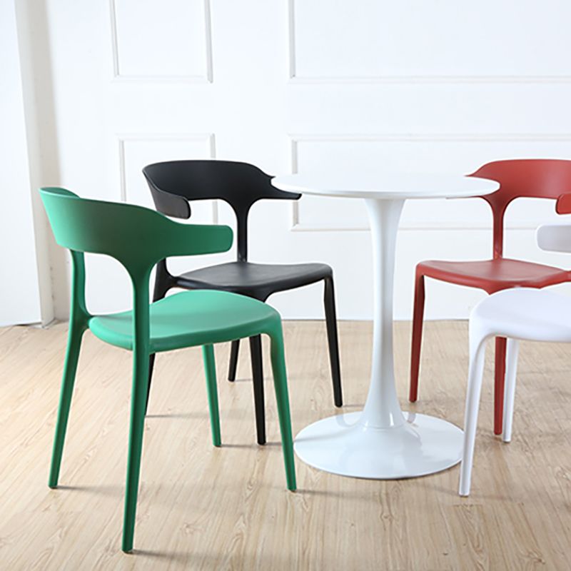 Contemporary Style Armless Dining Chair Plastic Open Back Side Chair for Restaurant