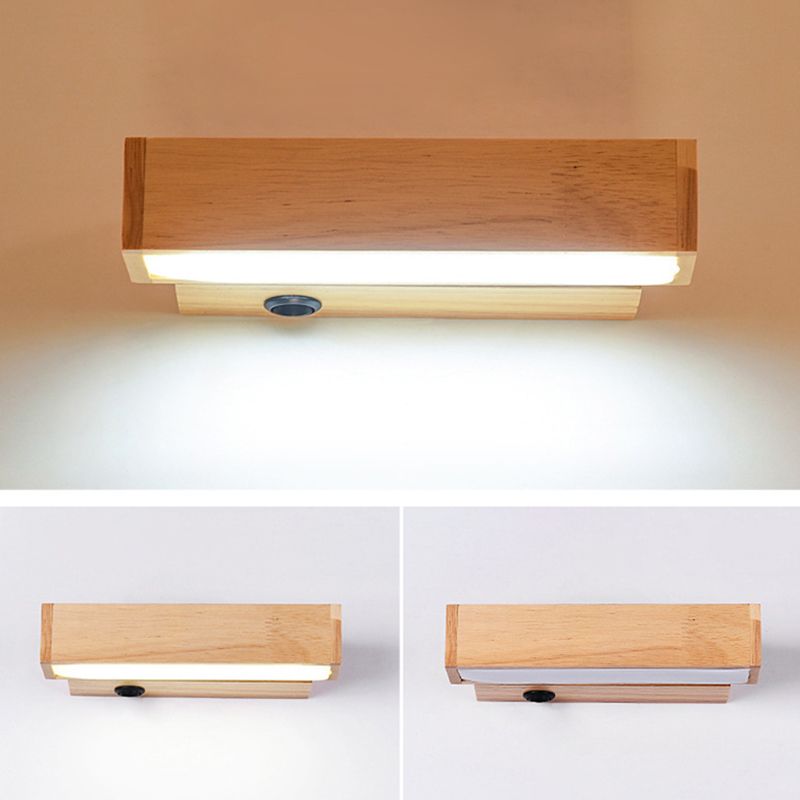 Modern Minimalist Style Linear Vanity Light Wood Single Vanity Light