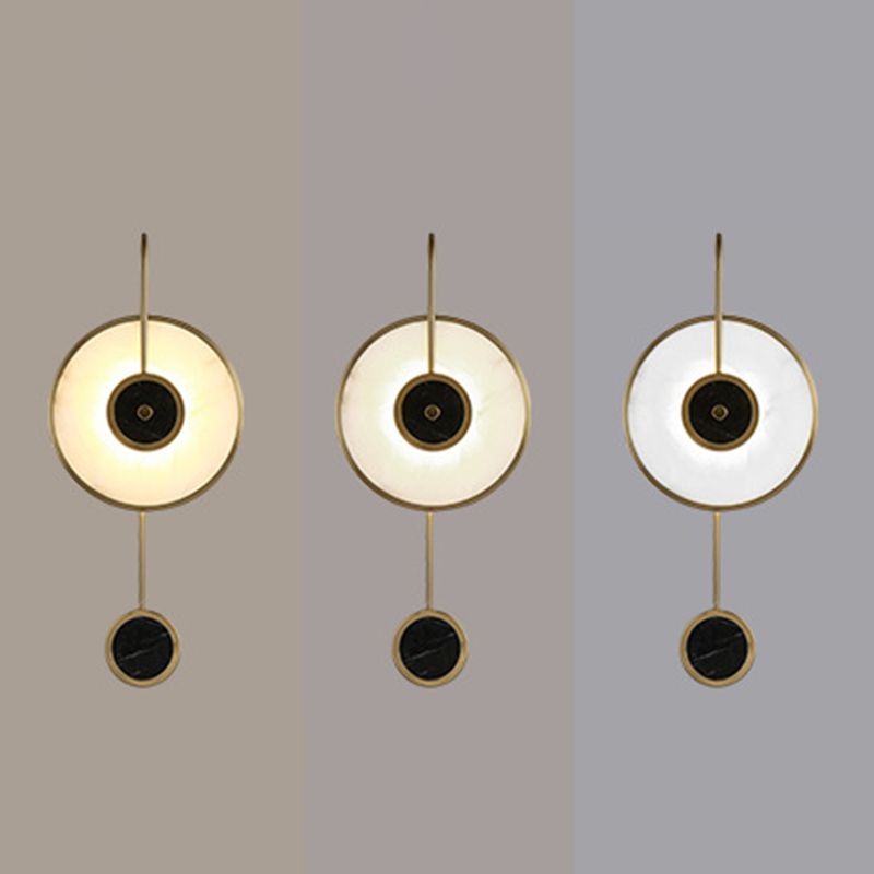 Black and Gold Wall Sconce Poconce Postmodern Marble LED Wall Montated Light per camera da letto