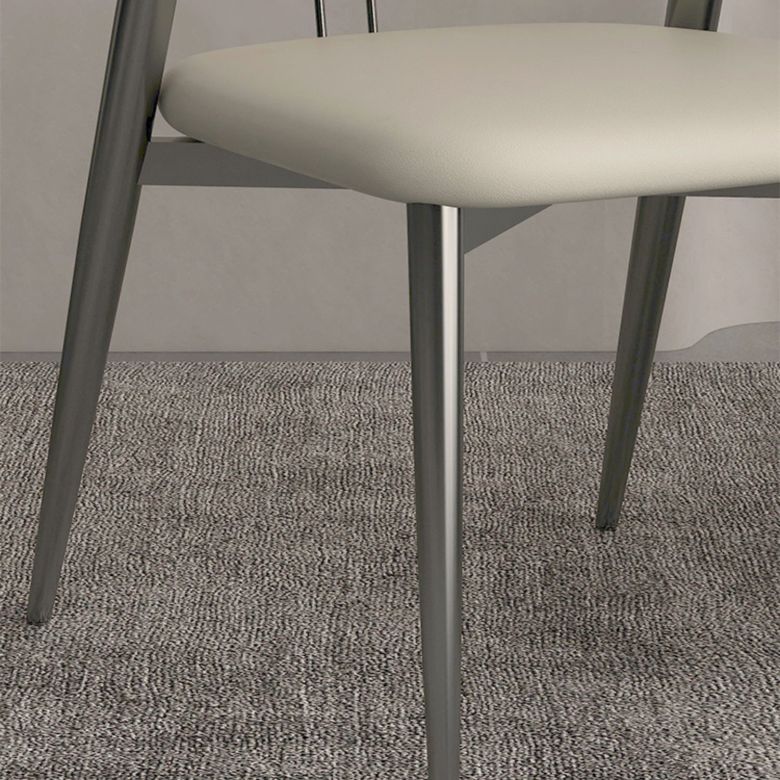 Faux Leather Dining Chairs Nordic Style Open Back Armless Chair for Dining Room