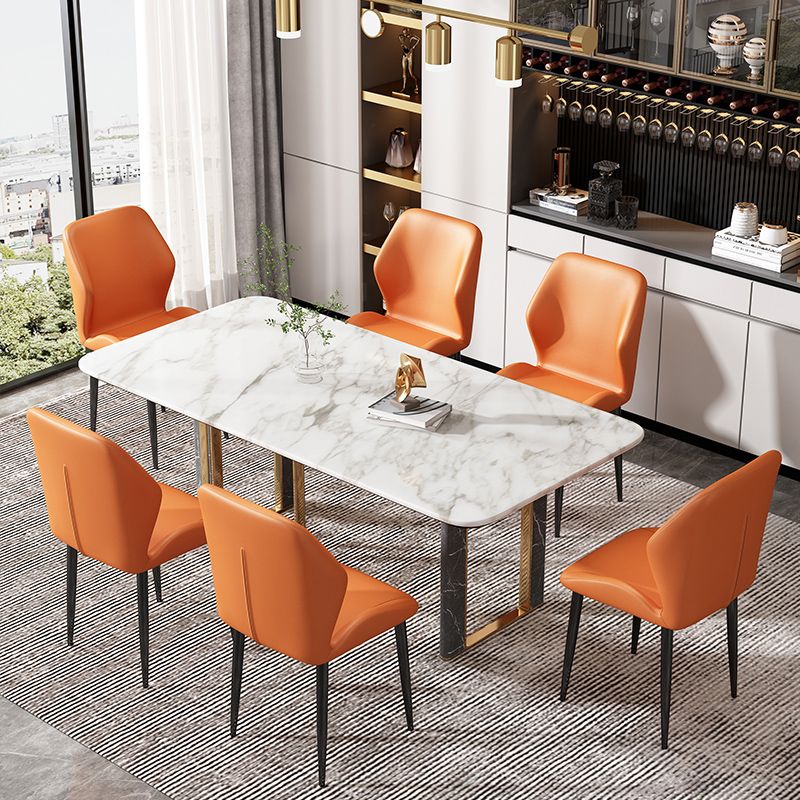 Nordic Style Metal Chair Wingback Kitchen Dining Side Chair for Dinning Room