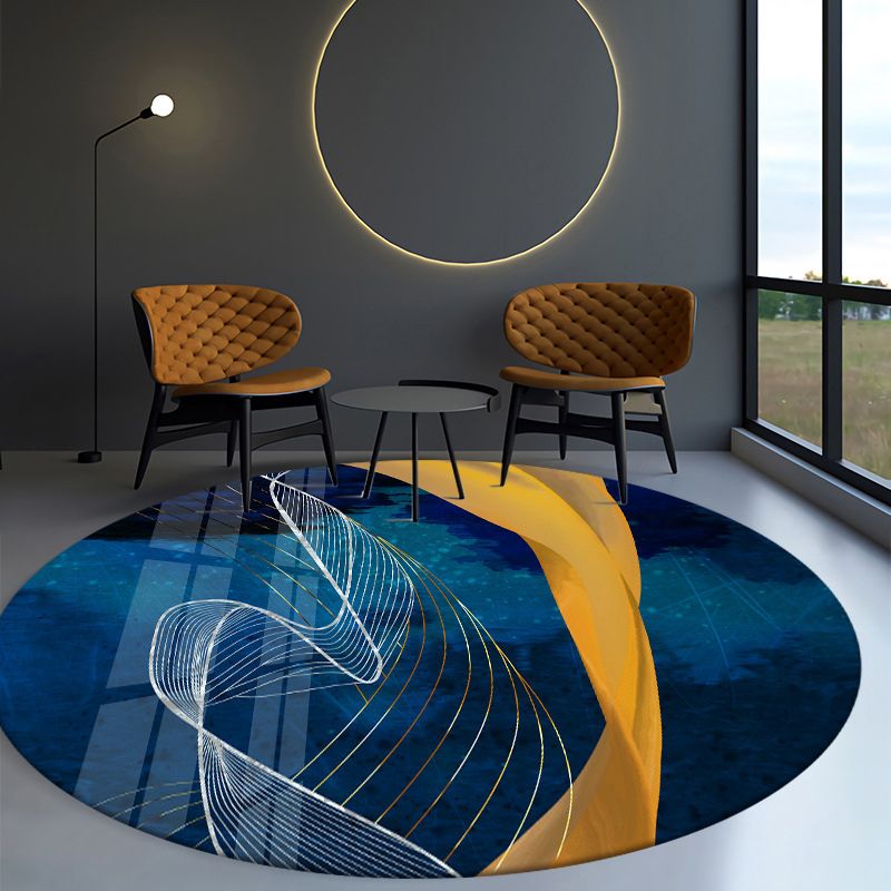 Orange Butterfly Rug Polyester Modern Rug Non-Slip Backing Rug for Drawing Room