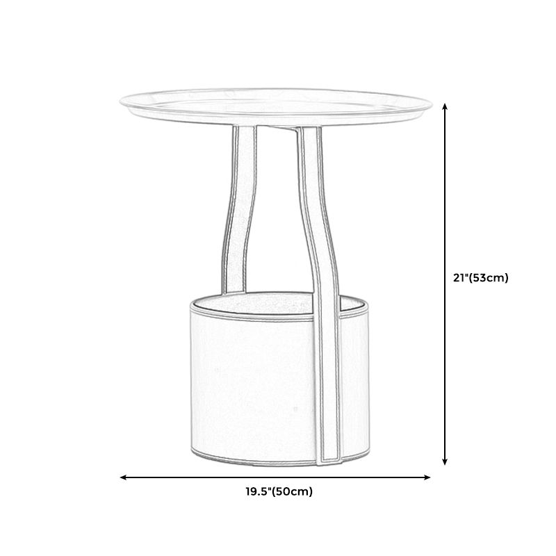 19.69"L x 19.69"W x 20.87"H Round Frame End Table with Storage and Shelf