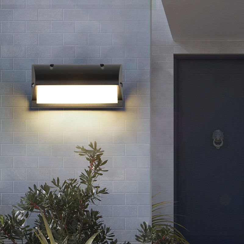 Black Quarter Cylinder Wall Sconce Lamp Minimalistic Metal LED Wall Lighting Fixture for Outdoor