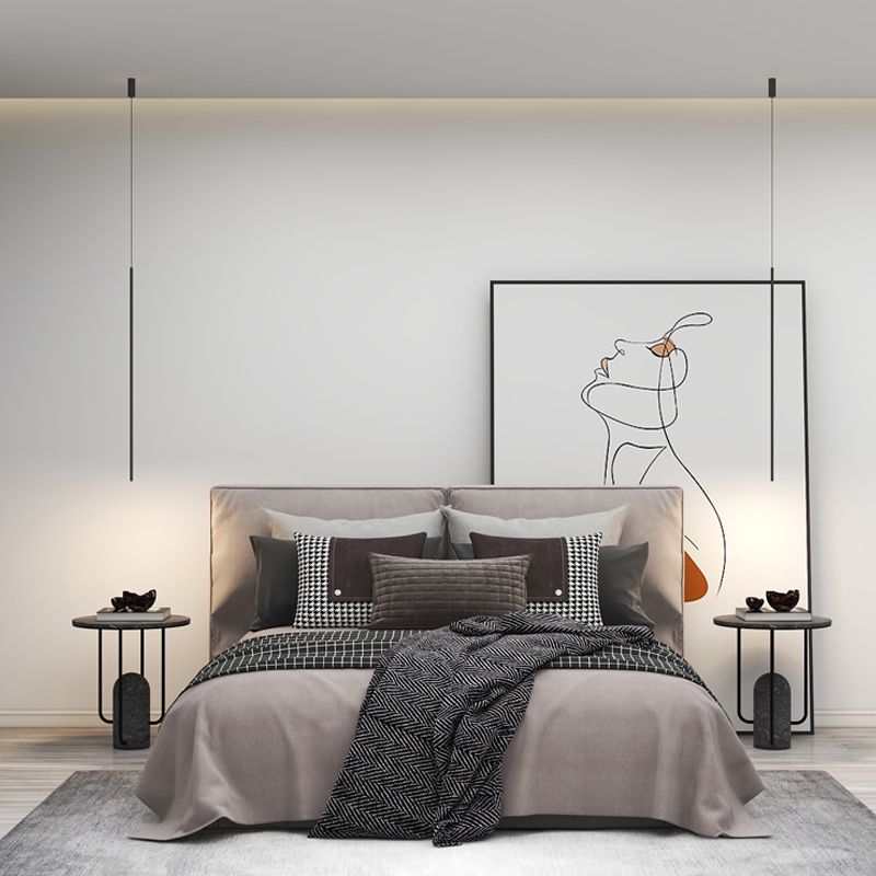 Style moderne linéaire pendant en métal à 1 lumière pour chambre à coucher