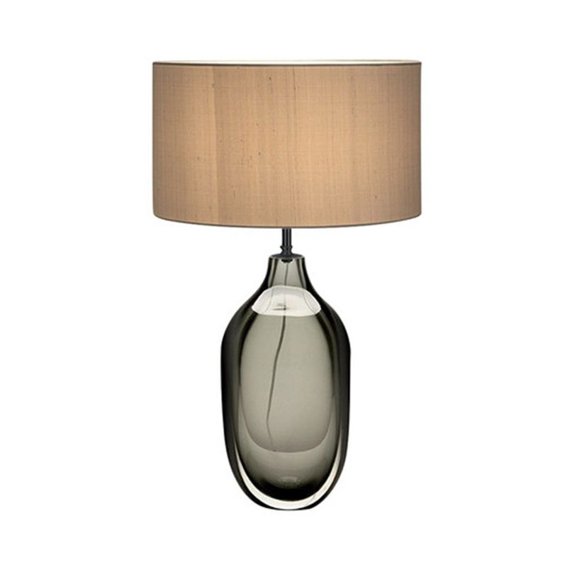 Lampada da lavoro in cristallo con paralume dritto, tessuto modernista, 1 lampadina, luce da lettura in kaki