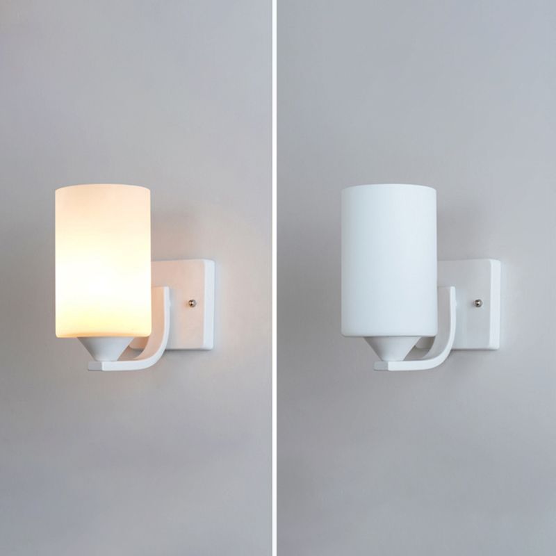 Luz de montaje en la pared de la pared de la pared de lámpara de pared simple con sombra de vidrio de cilindro