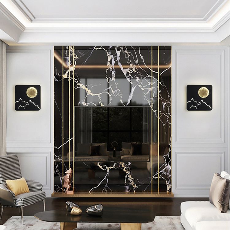 LED BEDBADE Decoratie Wandbevestiging Lamp Cirkelvorm Lunar Eclipse Wandverlichting