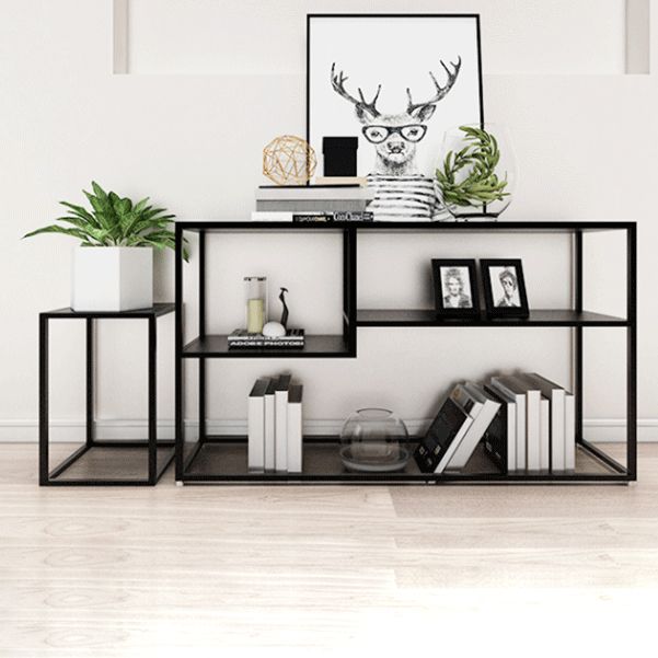 29.53-inch Tall Modern Console Table Iron Accent Table with Shelves