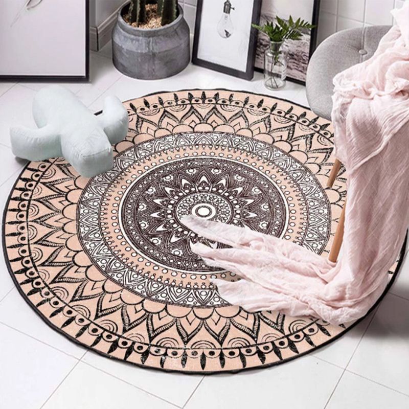 Bohemian Living Room tapis médaillon vert Polyester Polyester Anti-Split Intérieur tapis