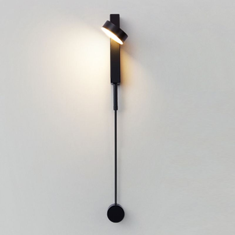 Round Shape Metal Wall Light Modern Style 1 Light Wall Mounted Light