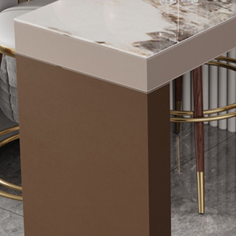 Double Pedestal Pub Height Dining Table Glam Counter Wine Table