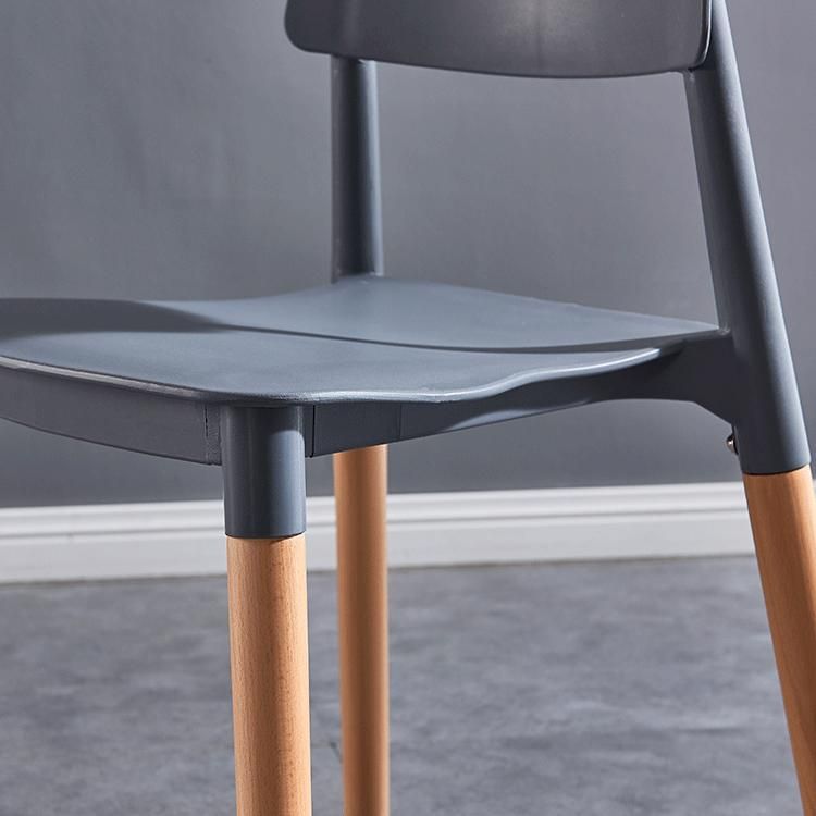 Scandinavian Wood Restaurant Side Chair Open Back Matte Finish Dining Chair