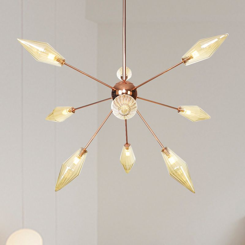 Industrie -Diamantbern-/klarer Glaskronleuchterlampe 9/12/15 Lichter hängende Deckenbehandlung mit Starburst -Design