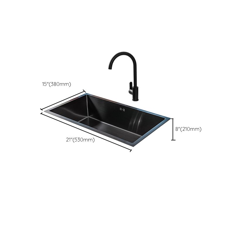 Black Single Bowl Kitchen Sink Stainless Steel Sink with Soap Dispenser