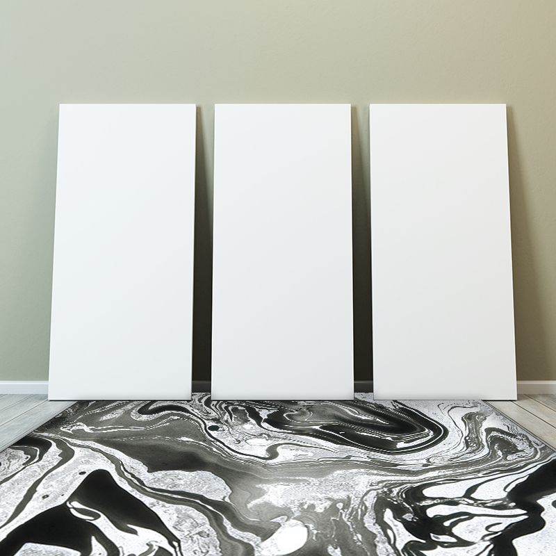 Modern Living Room Rug in Black and White Abstract Twisted Lines Pattern Rug Polyester Washable Area Rug