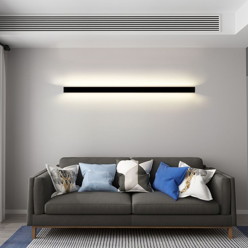 Linear Shape Metal Wall Light Modern Style Single Light Wall Mount Lamp