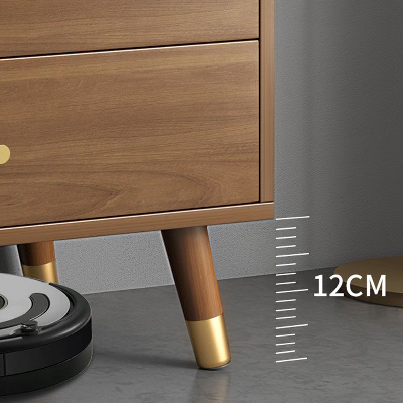 Classic Glam Chest Vertical Brown Wooden Storage Chest with Drawer