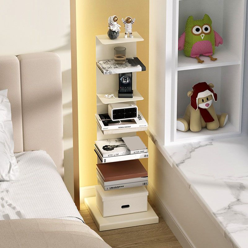 Modern Metal Bookshelf Geometric Closed Back Bookcase Shelves Included